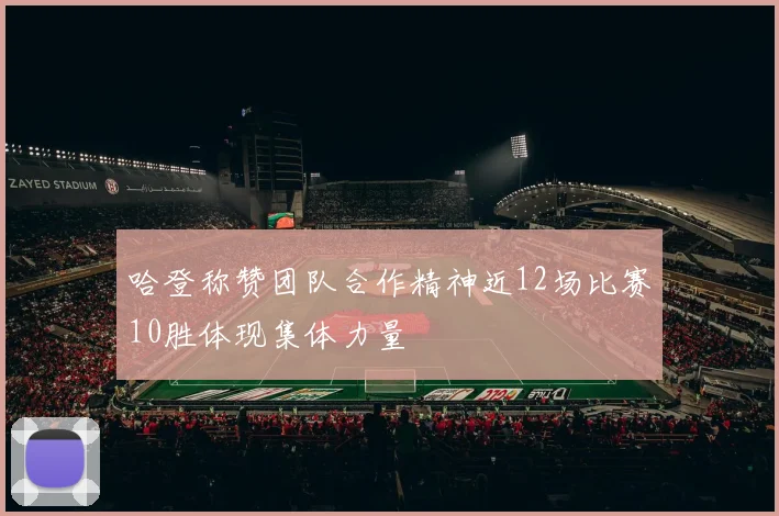 哈登称赞团队合作精神近12场比赛10胜体现集体力量